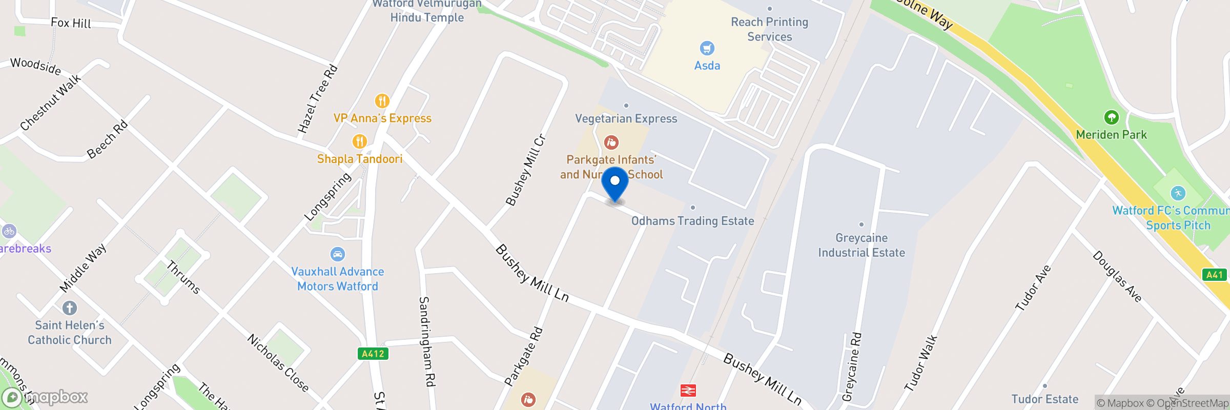 Location map for Parkgate Infants' and Nursery School